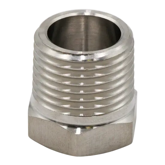 304 Stainless Steel Hex Bushing 1" MPT x 3/4" FPT 150# – OEM Replacement Fitting