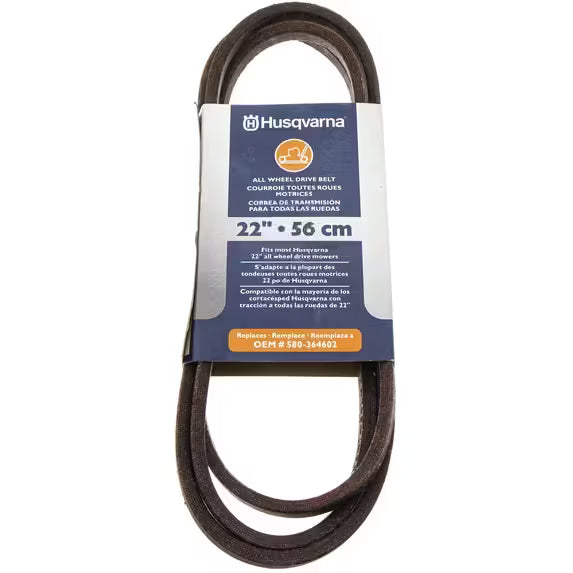 Husqvarna 586124201 22" AWD Mower Belt – Replacement Lawn Mower All-Wheel Drive Belt