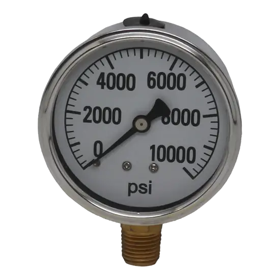 Stainless Steel Pressure Gauge 10,000 PSI 1/4" MPT – OEM Replacement Part