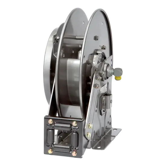 Hannay Spring Rewind Hose Reel – 3/8" x 100' 3000 PSI Pressure Washer Hose Reel with TR Roller Position