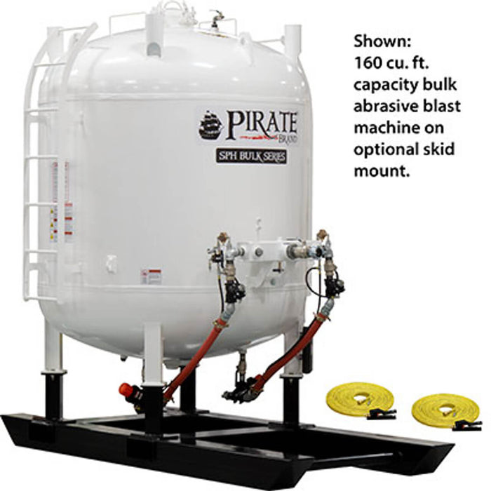 SPH 120 cu ft Bulk Blast Pot – Pneumatic Controls, Dual Outlet System with APV Metering Valves & Urethane Sleeves, 1-1/2″ Piping