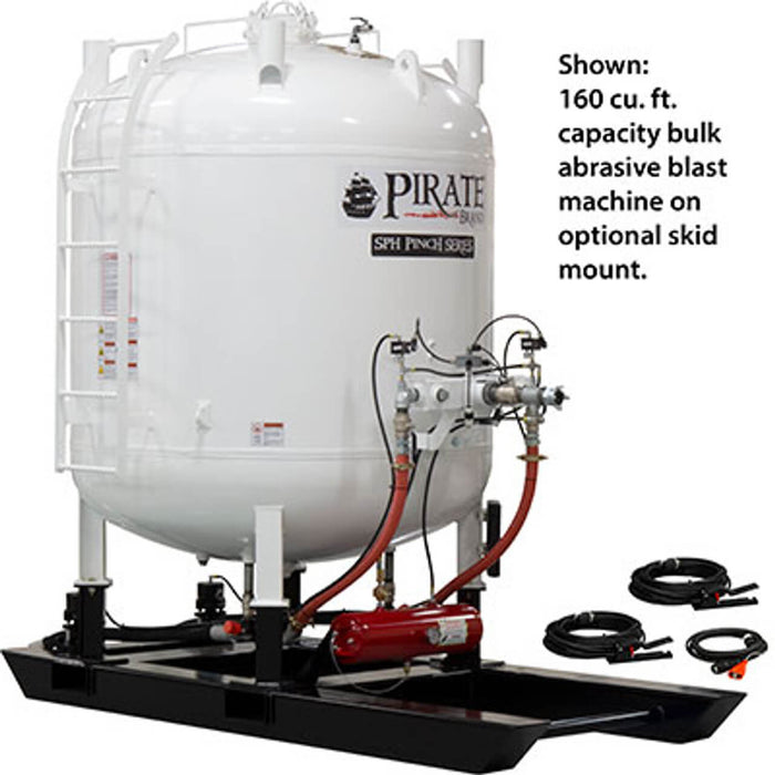 SPH PINCH 120 cu ft Bulk Blast Pot – 12 VDC Electric Controls, Dual Outlet System with MPV Metering Valves and #400 Pinch Valves, Emergency Supply Air Tank, 1-1/2″ Piping