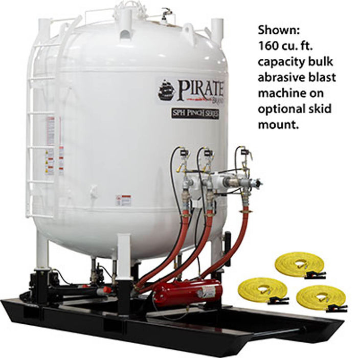 SPH PINCH 120 cu ft Bulk Blast Pot – Pneumatic Controls, Triple Outlet System with MPV Metering Valves and #400 Pinch Valves, Emergency Supply Air Tank, 1-1/2″ Piping