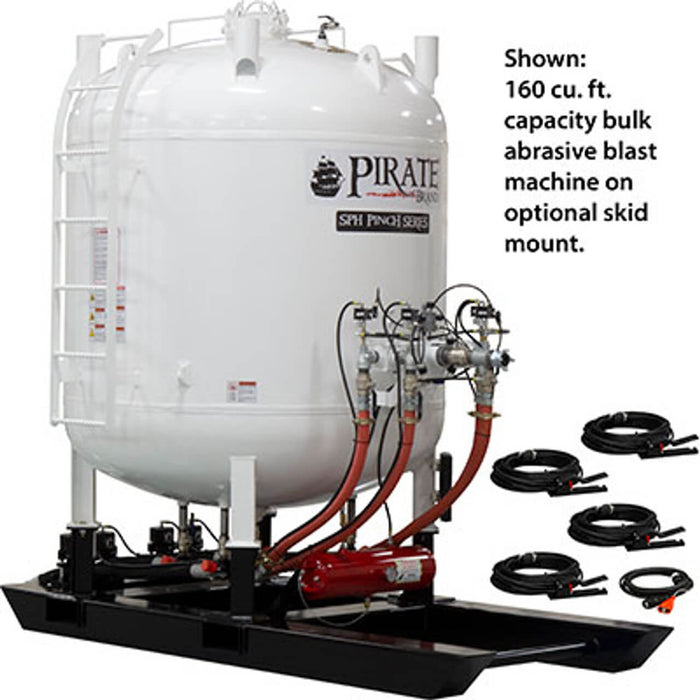 SPH PINCH 160 cu ft Bulk Blast Pot – 12 VDC Electric Controls, Quad Outlet System with MPV Metering Valves & #400 Pinch Valves, Emergency Supply Air Tank & 1-1/2″ Piping