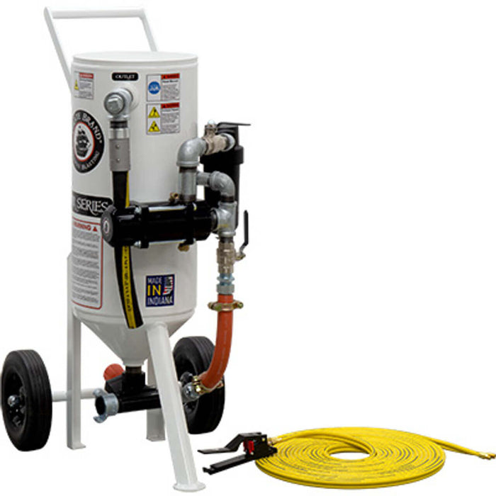 Portable 1.5 cu ft Pneumatic Blast Pot – Pressure Release System, Sandblasting Package with Hoses & Accessories