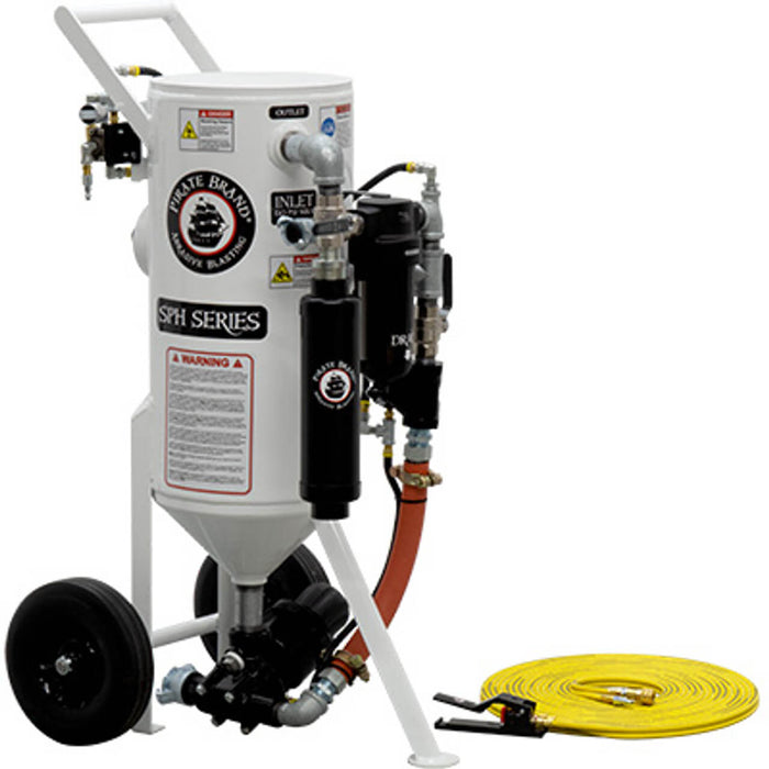 1.5 cu ft Portable Pneumatic Sandblast Pot – Pressure Hold System with APV II & Tungsten Carbide Sleeve, Auto Air Valve, 1″ Piping with Moisture Separator, 55′ Twin-Line Hose Assembly & Control Handle #2