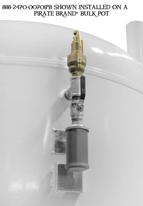 1-1/4" NPT Safety Valve Pop-Off Kit – ASME, 150 PSIG, 1602 SCFM – Top Venting, Hard Seat – For Bulk Blast Pots