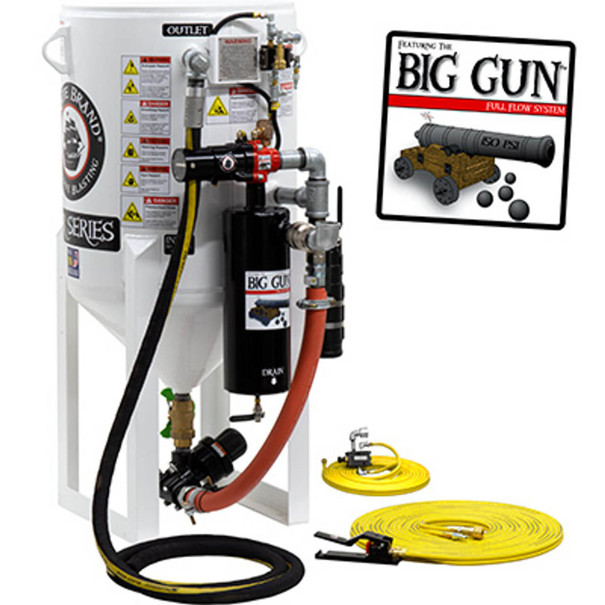 6.5 cu ft Stationary Pneumatic Sandblast Pot – Pressure Release System ...