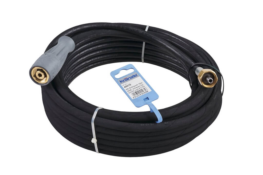 Kranzle 50 Ft High-Pressure Hose – 3045 PSI – 22mm Female x Hose Reel Fitting – K1122TST / K2017T / K2020T – 9748015