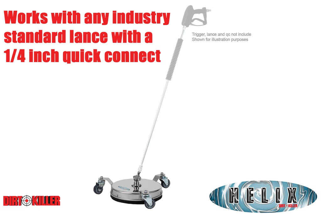 Silver Helix 9800060 Flat Surface Cleaner – 12" Diameter – Stainless Steel Pressure Washer Surface Cleaner
