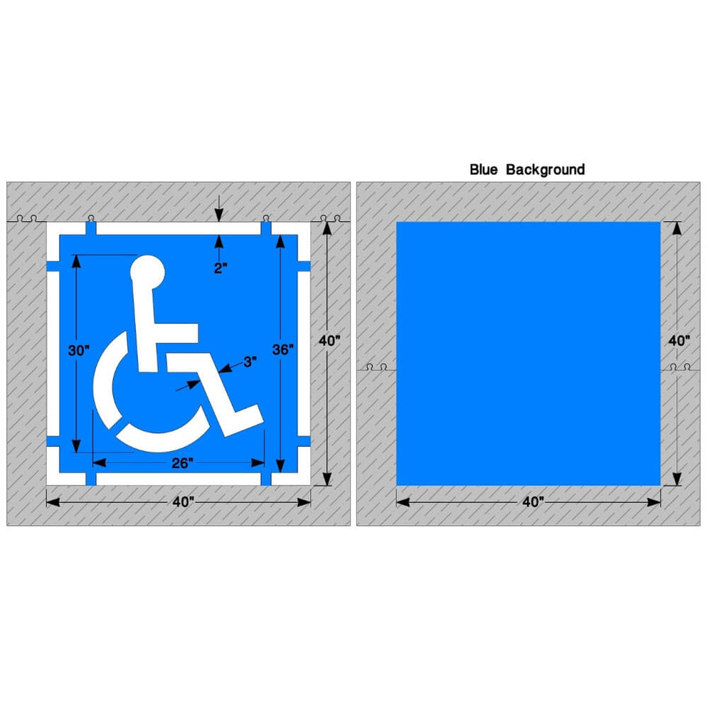 California Handicap Parking Stencil with Border & Background ...