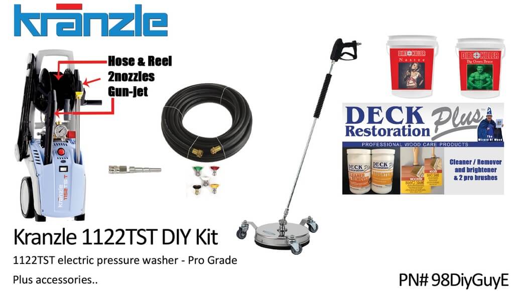 Electric DIY Guy Pressure Washer Kit – Kranzle 1122TST – Surface Cleaner, Accessories & Soaps – PN 98DIYGUYE