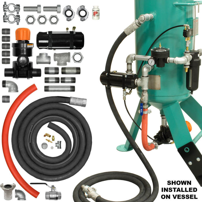 Zero Style Blast Cabinet Conversion Kit Combination/APV Urethane Sleeve Pneumatic 1" for Pressure Release System (Replaces Schmidt Axxiom 8400-000-32)