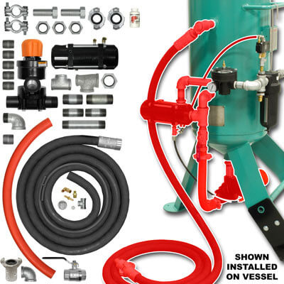 Zero Style Blast Cabinet Conversion Kit Combination/APV Urethane Sleeve Pneumatic 1" for Pressure Release System (Replaces Schmidt Axxiom 8400-000-32)