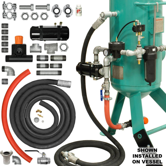 Zero Style Blast Cabinet Conversion Kit Combination/MPV Pneumatic 1" for Pressure Release System (Replaces Schmidt Axxiom 8400-000-09)