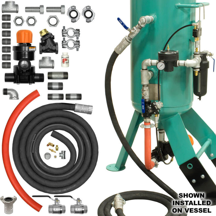 Zero Style Blast Cabinet Conversion Kit APV Urethane Sleeve Manual Blowdown Pneumatic 1" for Pressure Hold System (Replaces Schmidt Axxiom 8400-000-10)