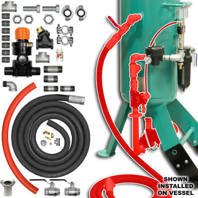 Zero Style Blast Cabinet Conversion Kit APV Urethane Sleeve Manual Blowdown Pneumatic 1" for Pressure Hold System (Replaces Schmidt Axxiom 8400-000-10)