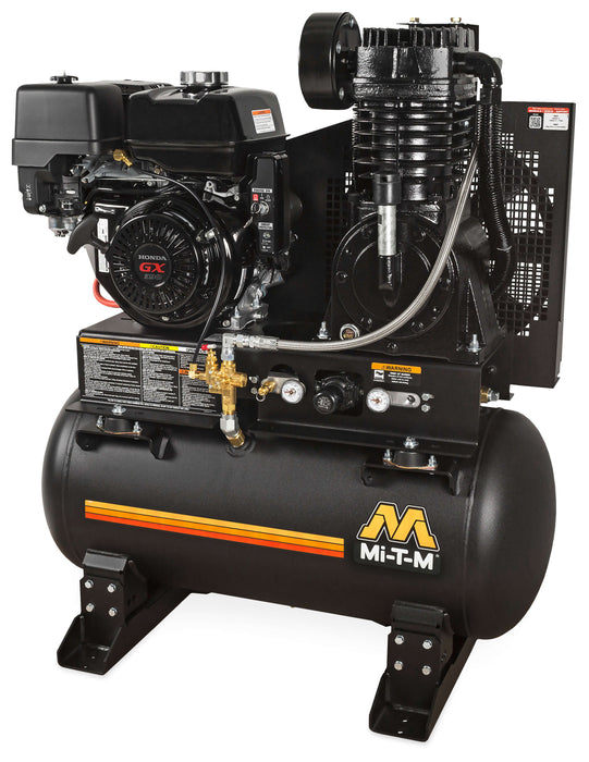 Mi-T-M 30-Gallon Two Stage Gasoline Air Compressor – ABS-13H-30H, Stationary, Honda GX Engine, 13.0 HP