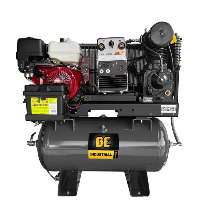 BE Power 19 CFM @ 175 PSI Gas Air Compressor / Welder / Generator – Honda GX390 Engine, 3-in-1 Contractor Power Unit
