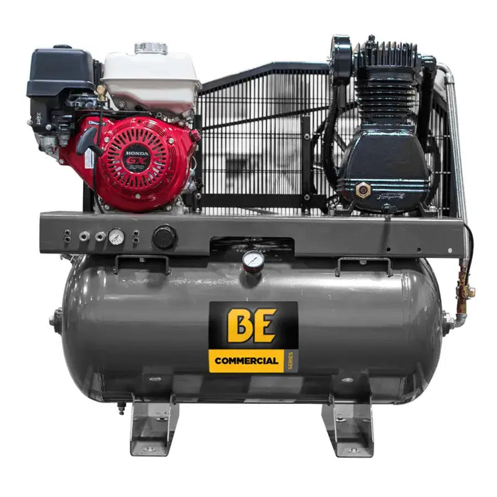 BE Power 16 CFM @ 175 PSI Gas Air Compressor – Honda GX270 Engine, 9-Gallon Twin Tank, Belt-Drive Portable Compressor for Contractors & Industrial Use (AC930HB)