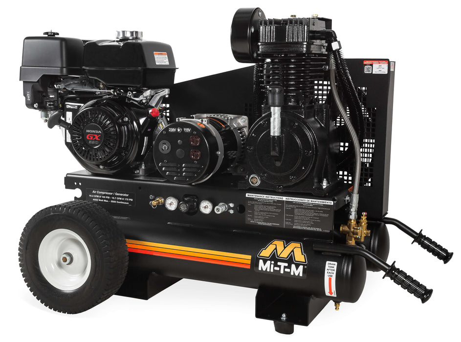 Mi-T-M 8-Gallon Two-Stage Gasoline Air Compressor / Generator – Model AG2-PH13-08M1E