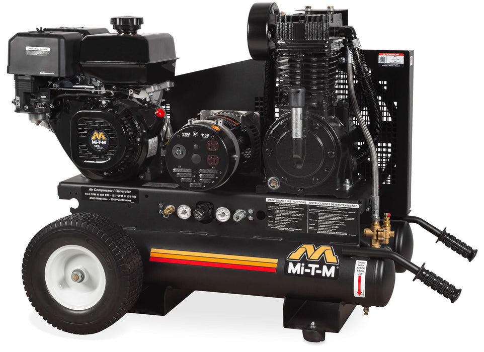 Mi-T-M 8-Gallon Two-Stage Gasoline Air Compressor / Generator – Model AG2-PM14-08M1