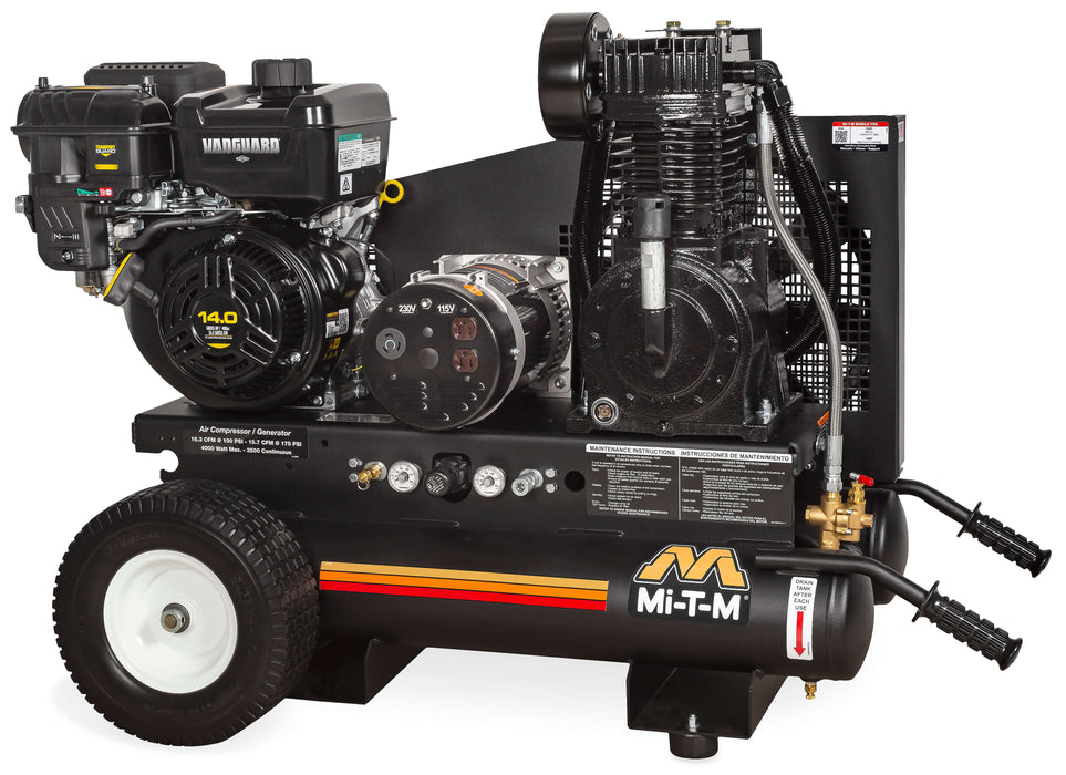 Mi-T-M 8-Gallon Two-Stage Gasoline Air Compressor / Generator – Model AG2-PV14-08M1E