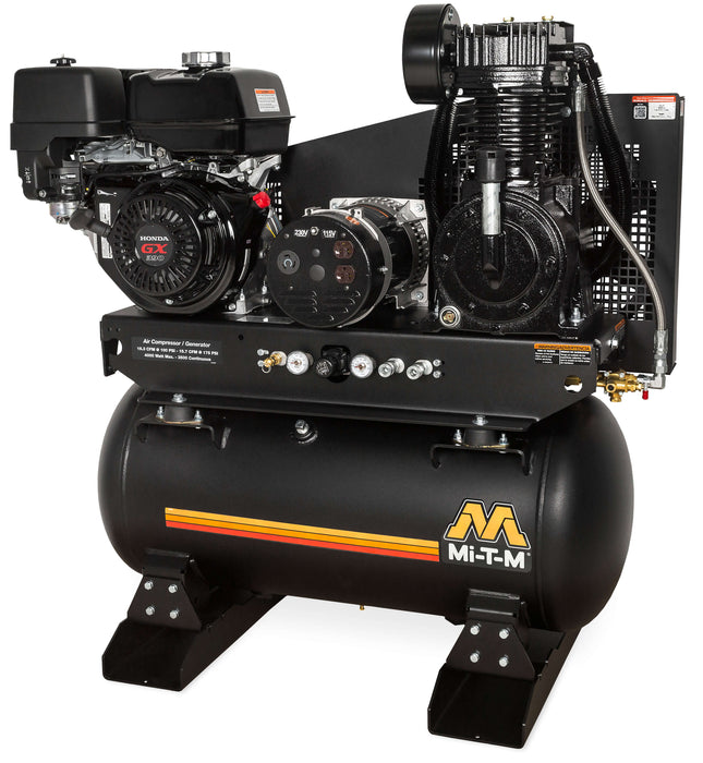 Mi-T-M 30-Gallon Two-Stage Gasoline Air Compressor / Generator, 389cc – Model AG2-SH13-30M