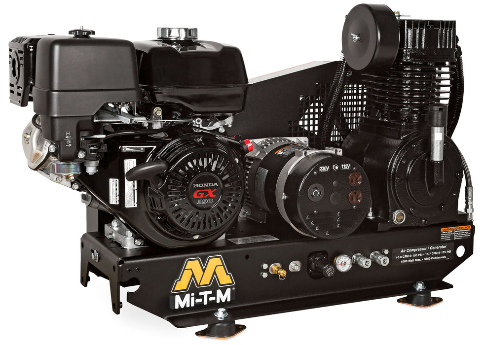 Mi-T-M Base-Mount Two-Stage Gasoline Air Compressor / Generator – Model AG2-SH13-B