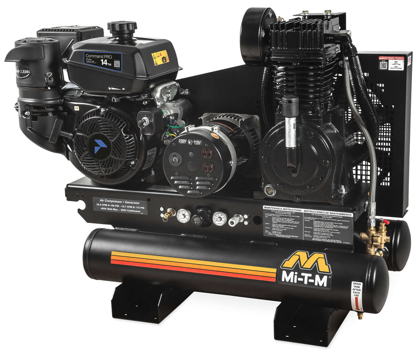 Mi-T-M 8-Gallon Two-Stage Gasoline Air Compressor / Generator – Model AG2-SK14-08M1E