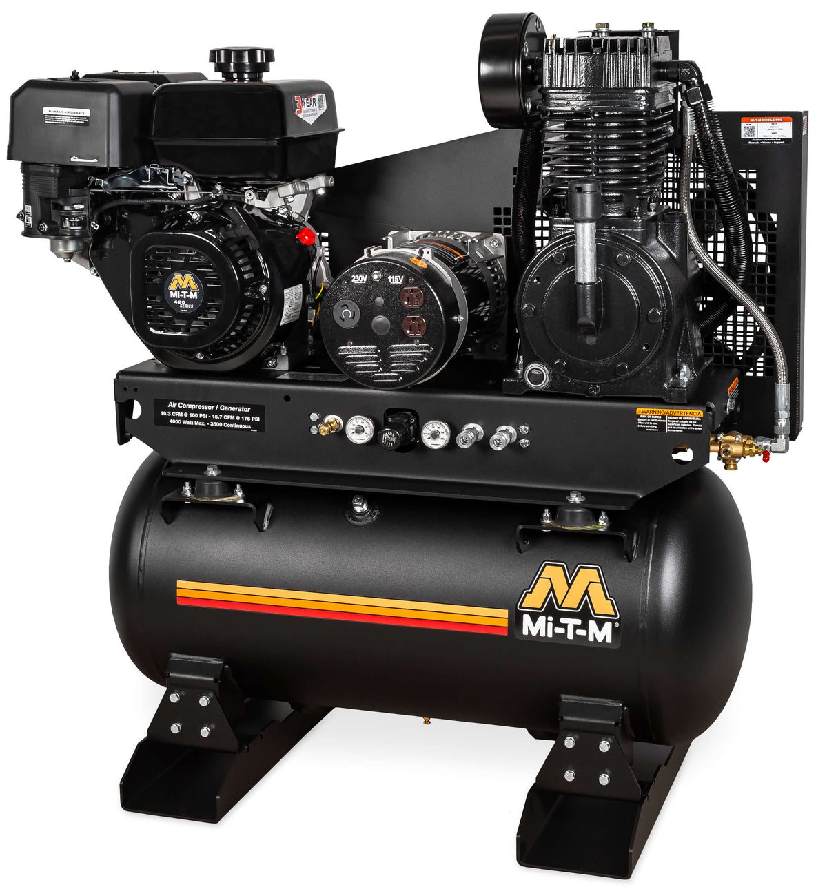 Mi-T-M 30-Gallon Two-Stage Gasoline Air Compressor / Generator – Model ...