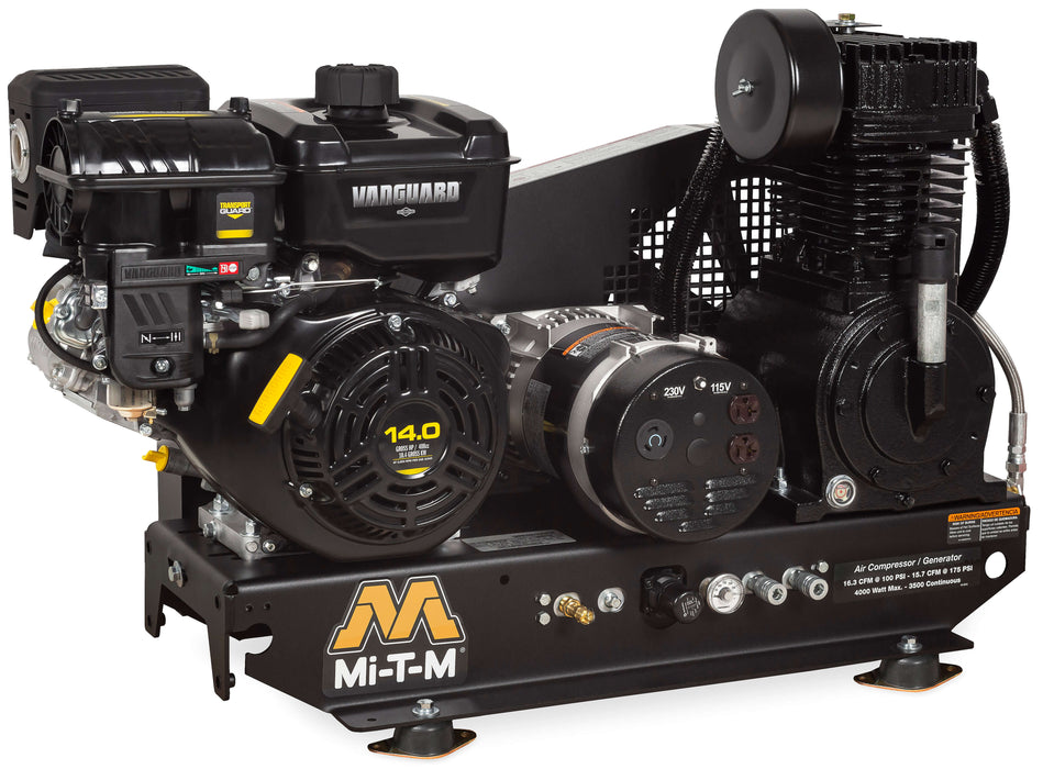 Mi-T-M Base-Mount Two-Stage Gasoline Air Compressor / Generator – Model AG2-SV14-BE