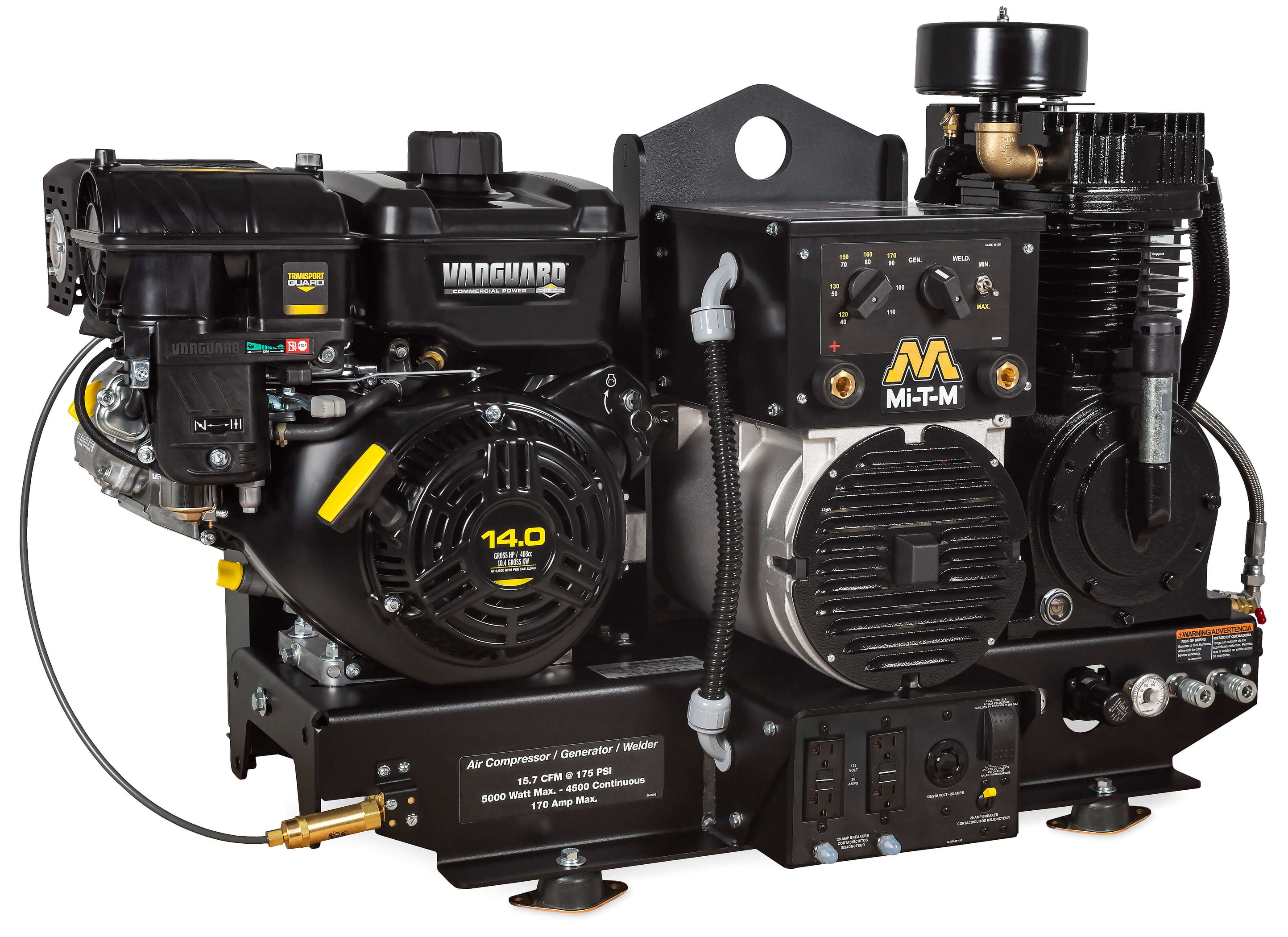 M Compressor Mi-T-M Two-Stage Gasoline Base-Mount Air Compressor / Generator / Weld ...