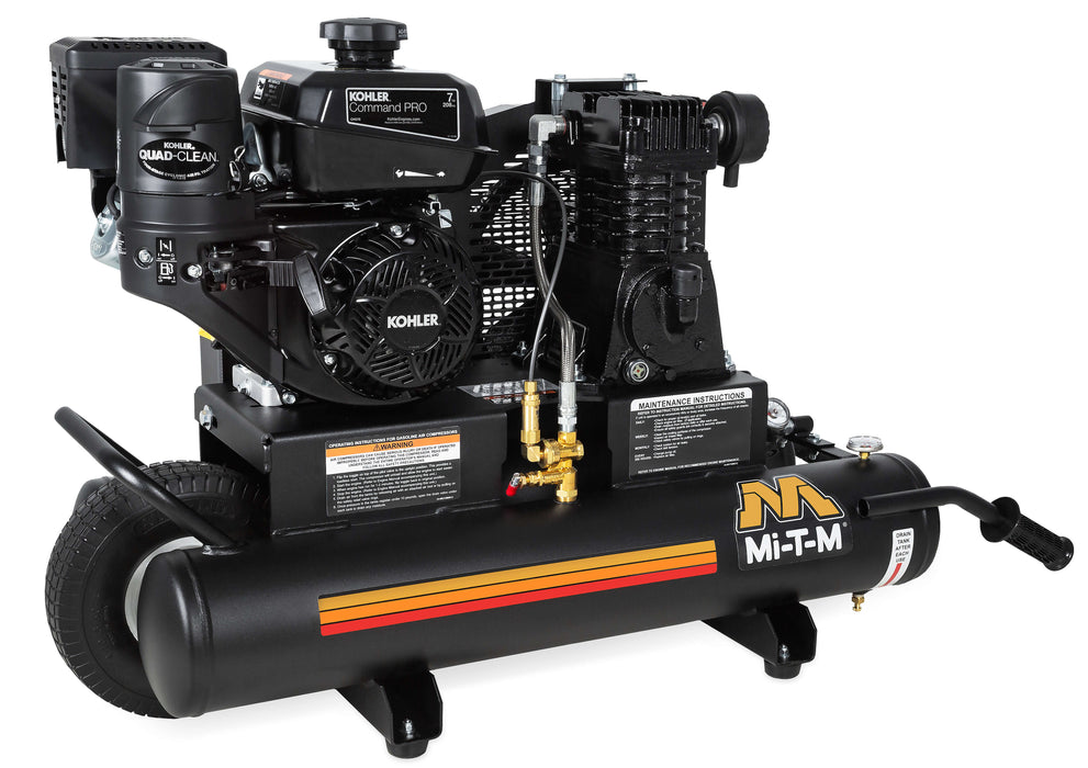 Mi-T-M 8-Gallon Single Stage Gasoline Air Compressor – AM1-PK07-08M, Portable, Kohler Engine, 7.0 HP