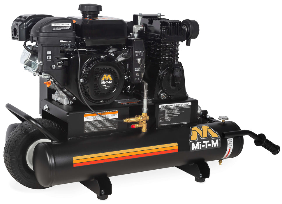Mi-T-M 8-Gallon Single Stage Gasoline Air Compressor – AM1-PM07-08ME, Portable, Mi-T-M Engine, 7.0 HP, Electric Start
