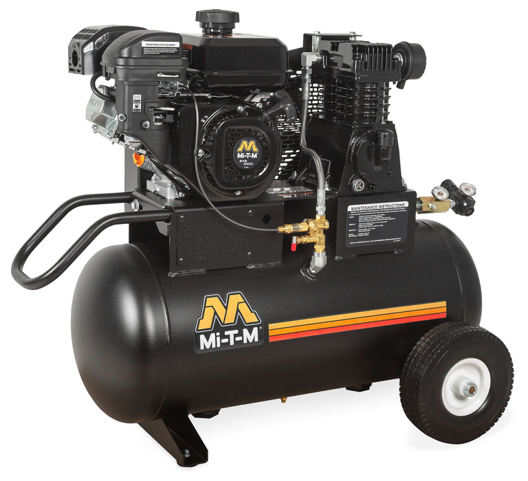 Mi-T-M 20-Gallon Single Stage Gasoline Air Compressor – AM1-PM07-20M, Portable, Mi-T-M Engine, 7.0 HP