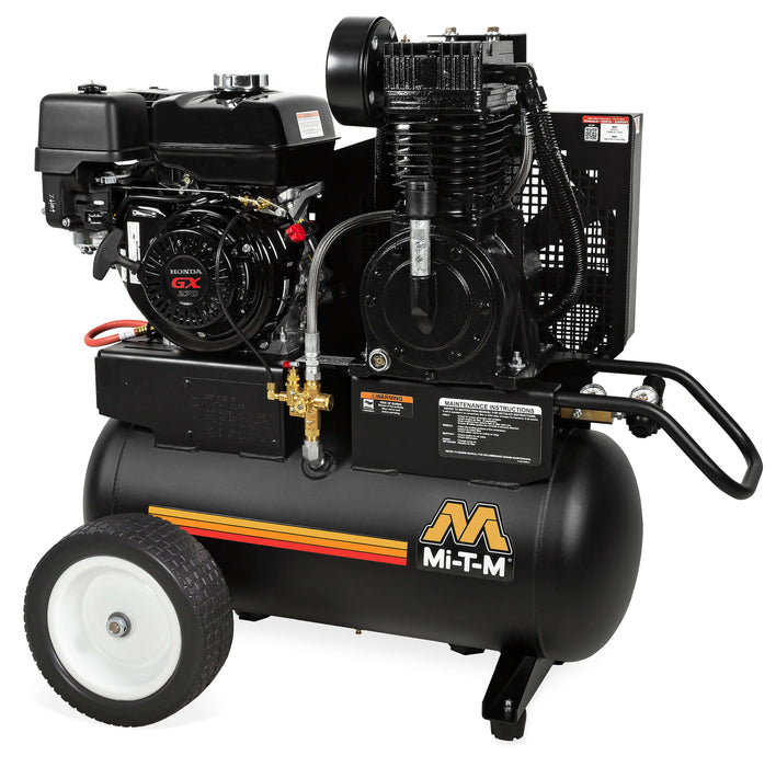 Mi-T-M 20-Gallon Two Stage Gasoline Air Compressor – AM2-PH09-20M, Portable, Honda GX Engine, 9.0 HP