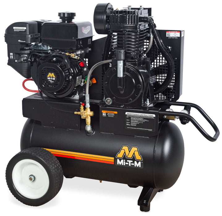 Mi-T-M 20-Gallon Two Stage Gasoline Air Compressor – AM2-PM09-20ME, Portable, Mi-T-M Engine, 9.0 HP, Electric Start