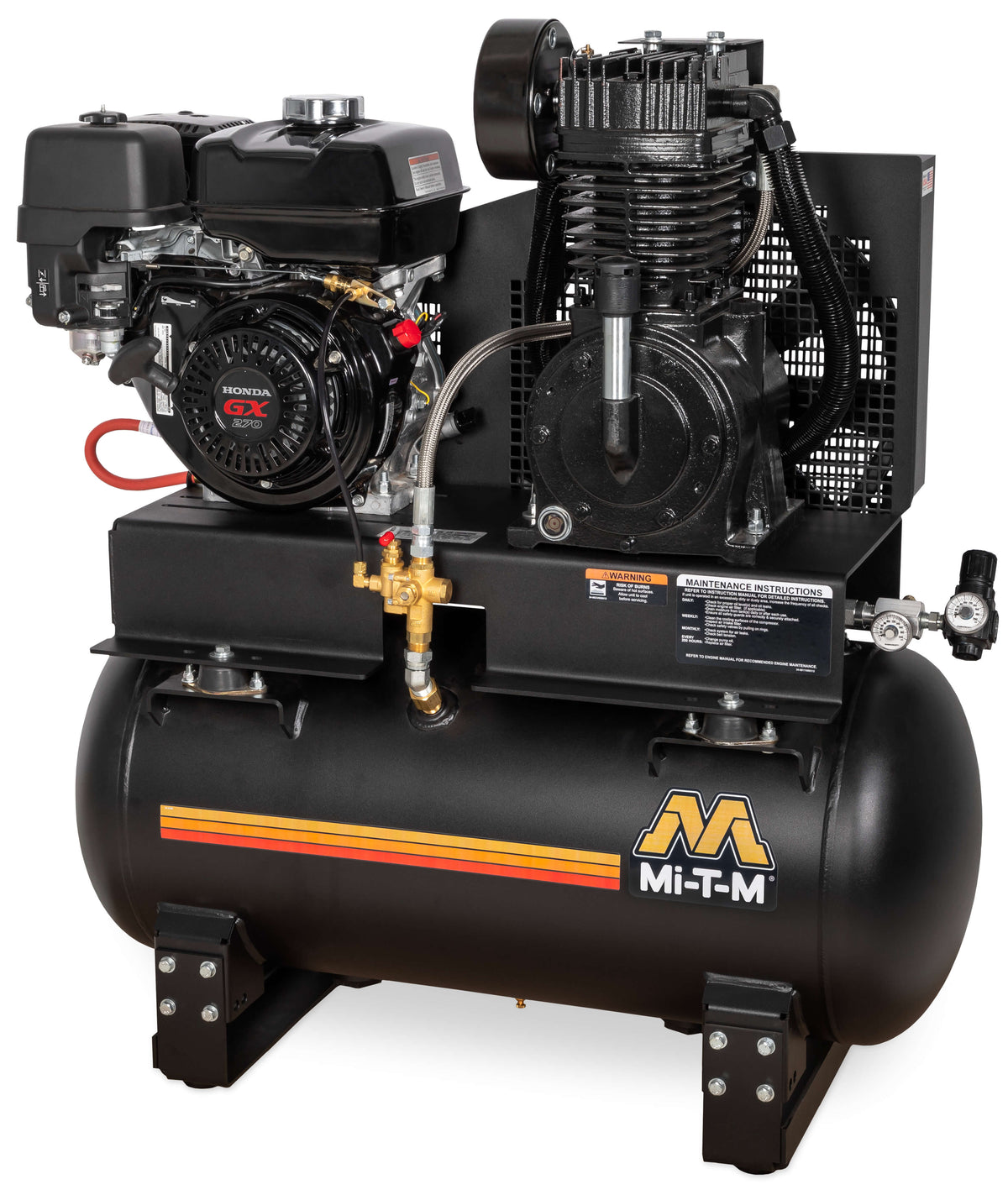 Mi-T-M 30-Gallon Two Stage Gasoline Air Compressor – AM2-SH09-30M, Sta ...