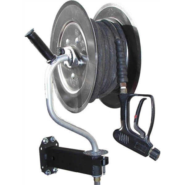 Hydro Tek AR425 Pivoting Stainless Steel Hose Reel – 3500 PSI, 150' Capacity
