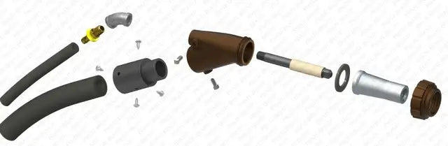 B-Style Suction Gun Assembly – Brass Construction – 3/8" Ceramic Nozzle w/ 3/16" Air Jet – Abrasive Blasting Gun