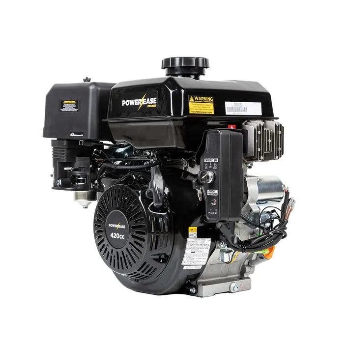 Powerease R420-18A Electric Start Engine – 420cc, 12.6 HP, 1" Horizontal Shaft