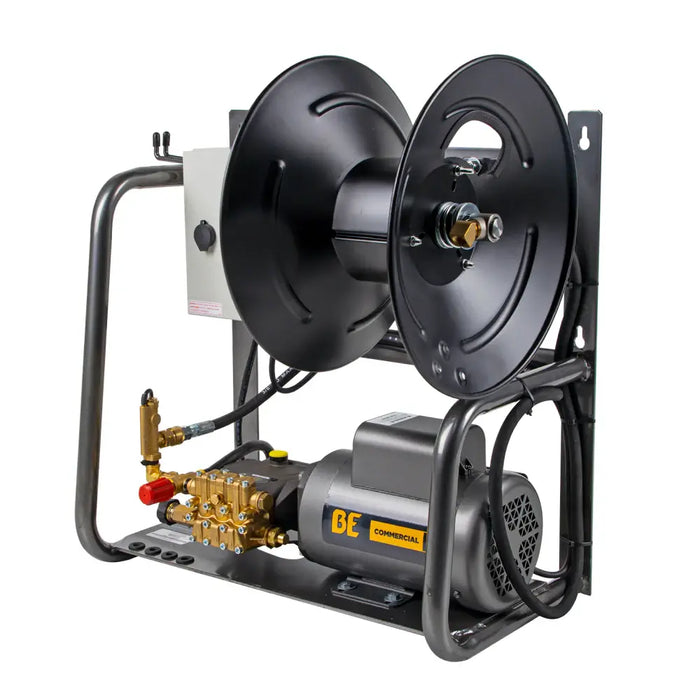 BE Power 1,500 PSI 2.0 GPM Wall Mount Electric Pressure Washer – Baldor Motor, General Pump (X-1520FW1GENH)