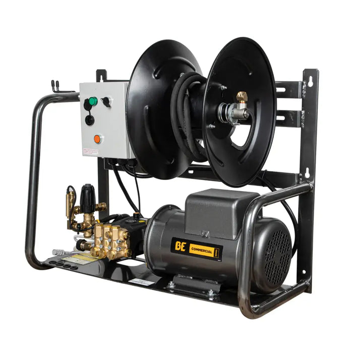 BE Power 2,000 PSI 4.0 GPM Wall Mount Electric Pressure Washer – Baldor Motor, AR Triplex Pump (X-2050FW1A)