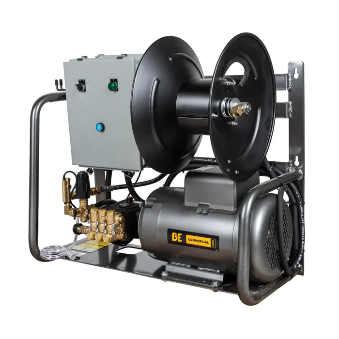 BE Power 3,000 PSI 4.0 GPM Wall Mount Electric Pressure Washer – Baldor Motor, AR Triplex Pump (X-2775FW1A)