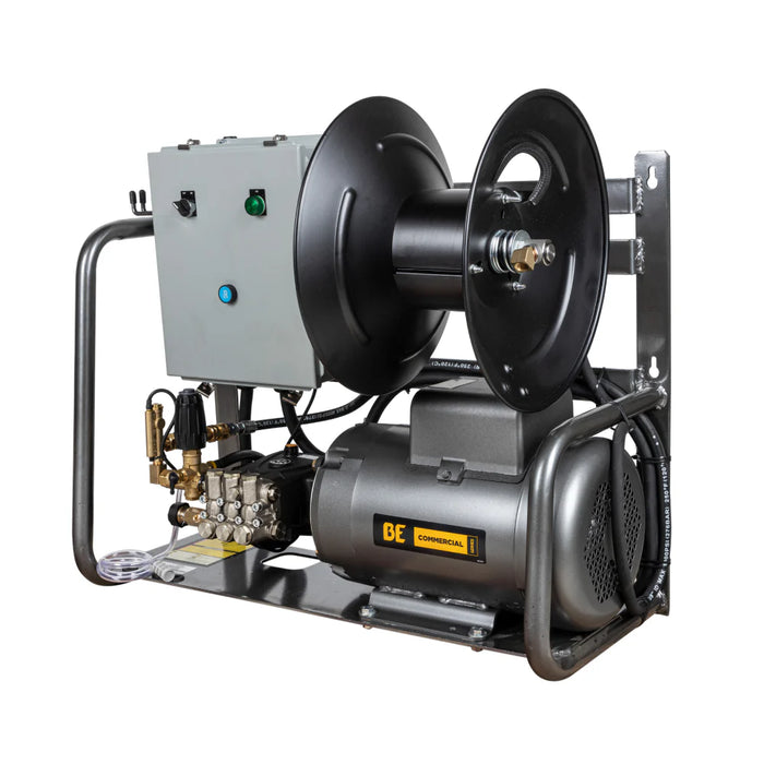 BE Power 3,000 PSI 4.0 GPM Wall Mount Electric Pressure Washer – Baldor Motor, General Pump (X-2775FW1GENHT)