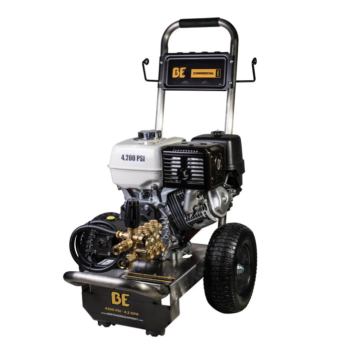 BE Power 4,200 PSI 4.2 GPM Gas Pressure Washer – Cold Water (B4213HSGS)