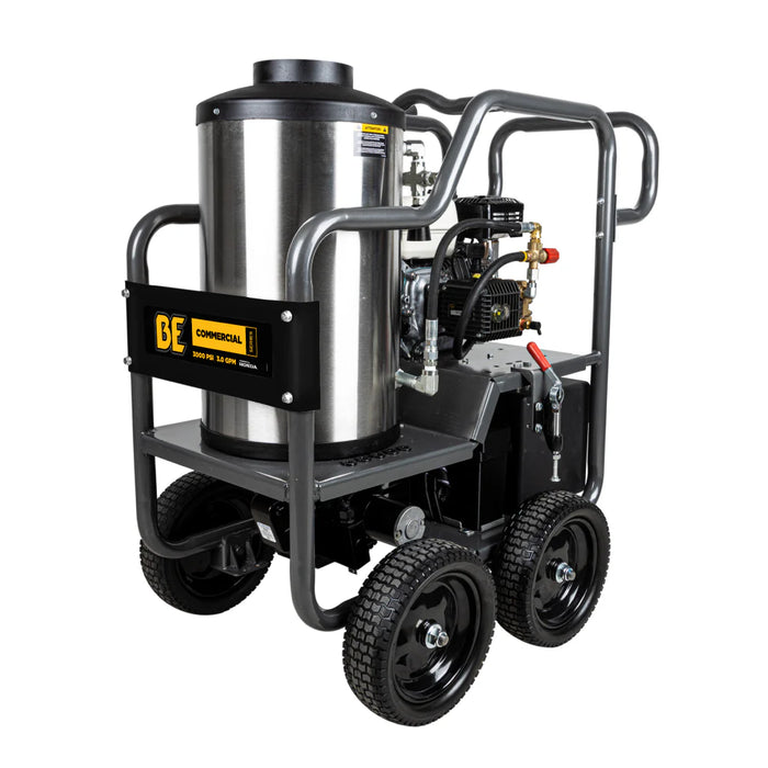 BE Power 3,000 PSI 3.0 GPM Hot Water Pressure Washer – Honda GX200 Engine, General Pump (HW2765HG)
