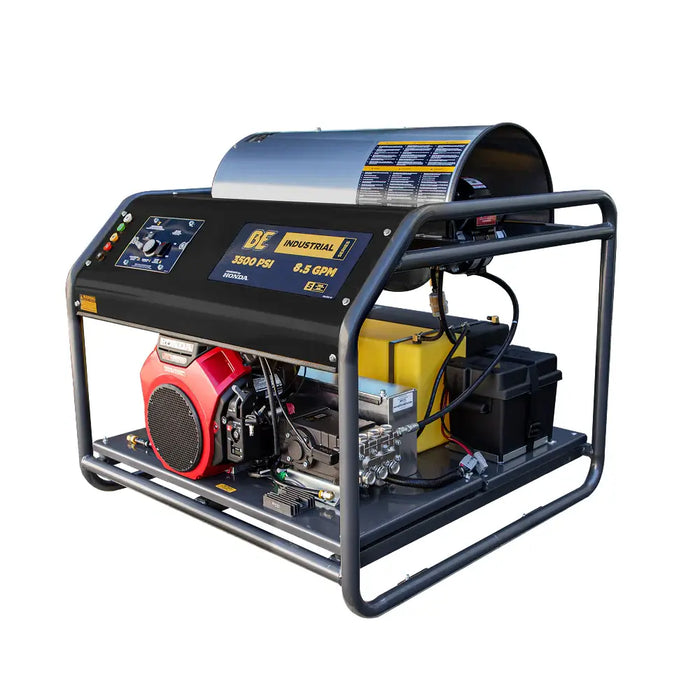 BE Power 3,500 PSI 5.6 GPM Hot Water Pressure Washer – Honda GX690 Engine, General Pump (HW3524HG12V)