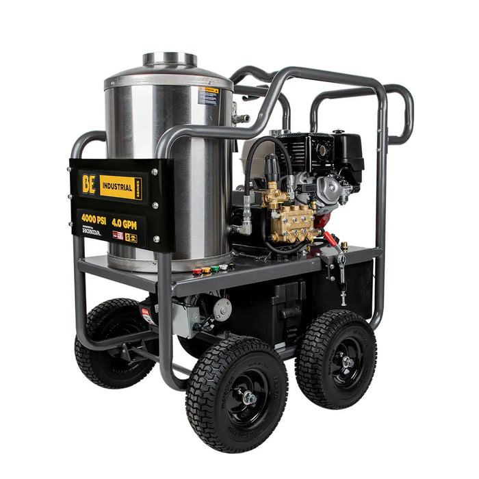 BE Power 4,000 PSI 4.0 GPM Hot Water Pressure Washer – Honda GX390 Engine, Belt-Drive General Pump (HW4013HBG)